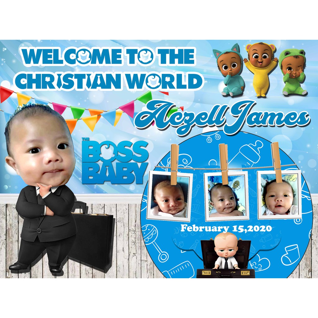 baby boss tarpaulin for cristening and birthday layout 1 shopee philippines