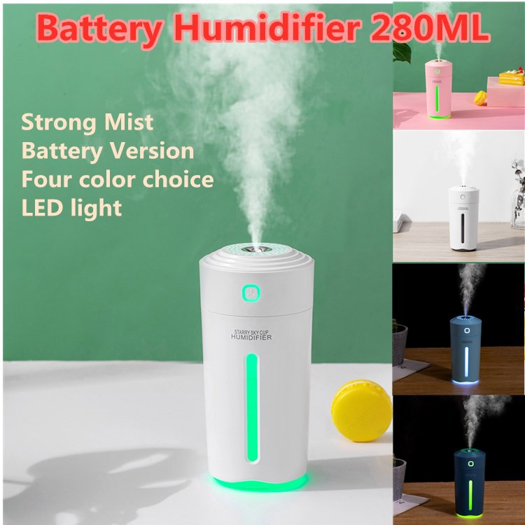 Rechargable Wireless Battery Humidifier 280ML Cup Color USB Version ...