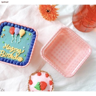 Korean Style Cake Box Plaid Minimalist Cute Plastic 5-10 Boxes/Pack #4