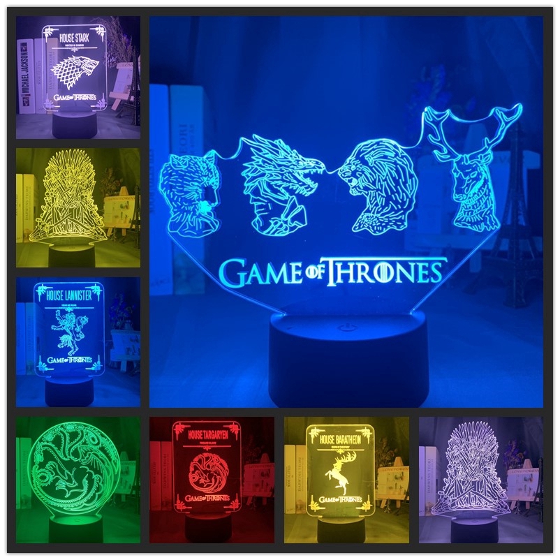 Game of Thrones 3D LED Night Light Colorful Winter Is Coming Bedside