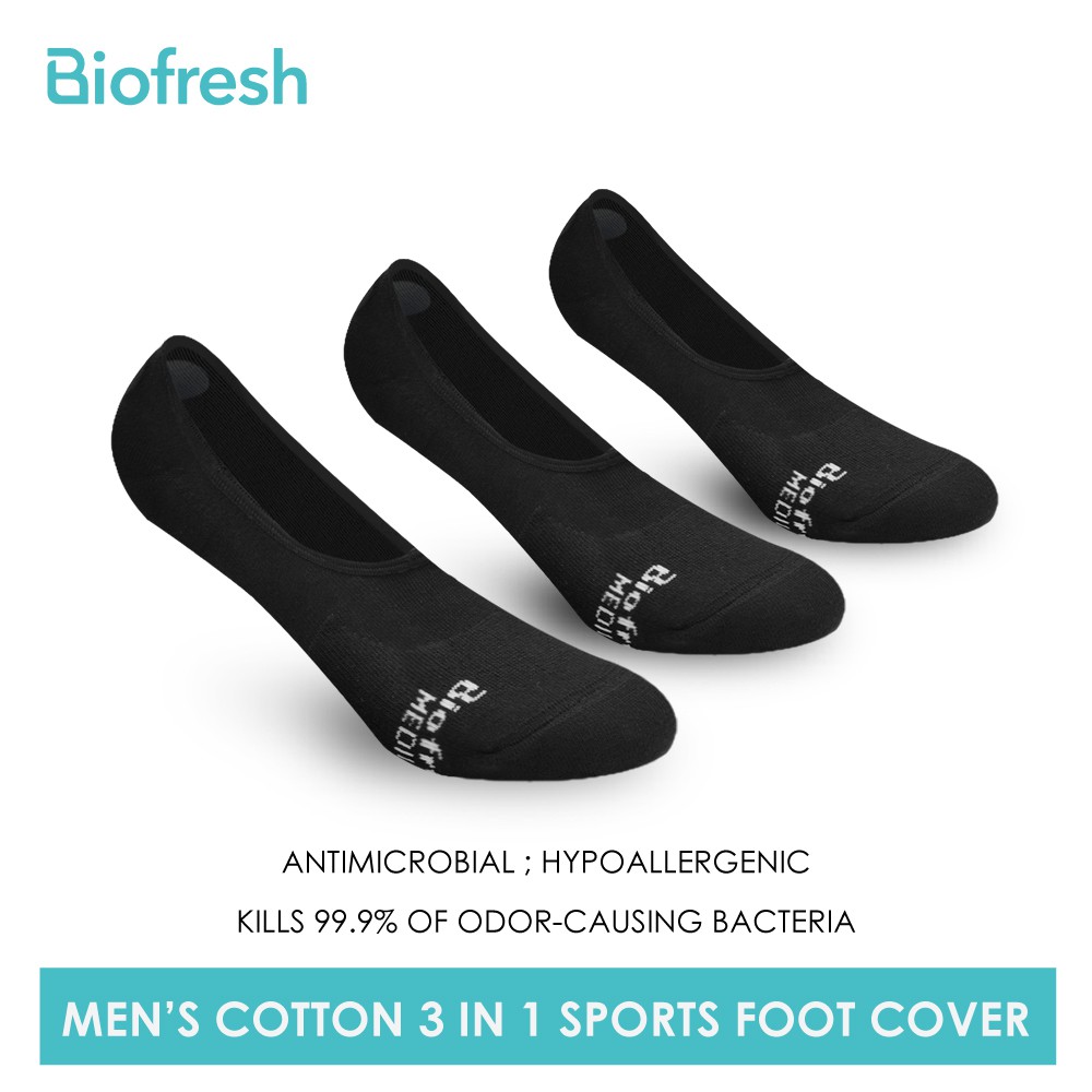 Biofresh Men's Antimicrobial Odor Free No Show Thick Sports Socks 3 ...