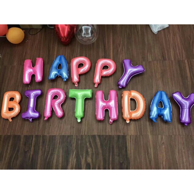 Happy birthday asstd metallic foil balloon helium quality 16”