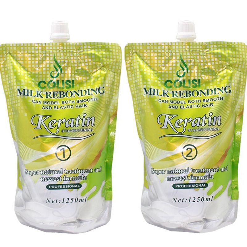 Colisi Milk Rebonding Keratin Straghtening 1&2 Set 1250ml Shopee