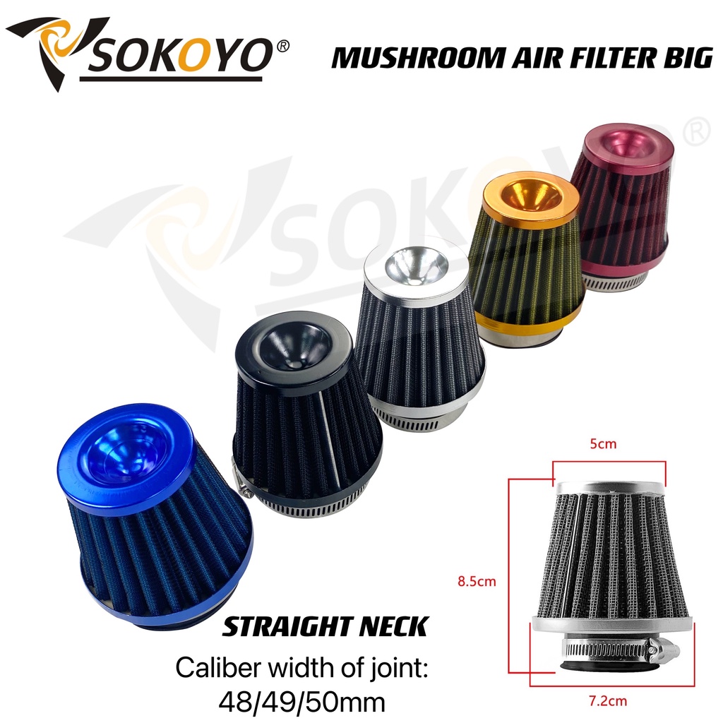 25mm Car Crankcase Breather Air Filter Red High Flow Mushroom Style Straight Neck 