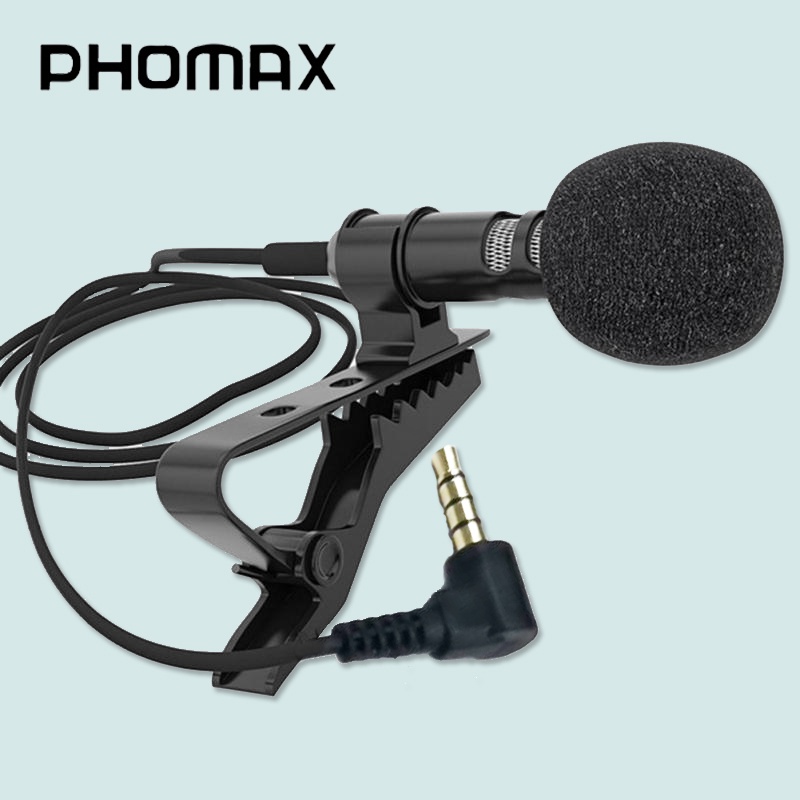 PHOMAX Mini Portable Lavalier Microphone 3.5mm Stereo 1.5m/3m Wired