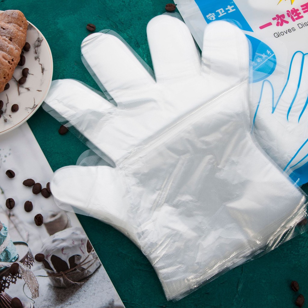 100pcs Food Grade Extended Disposable Gloves Disposable ...