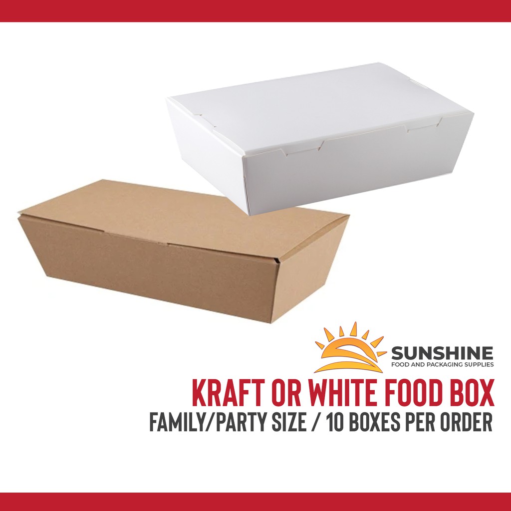 10 Pcs Kraft Food Box Disposable Meal Box Takeout Food Shopee Philippines