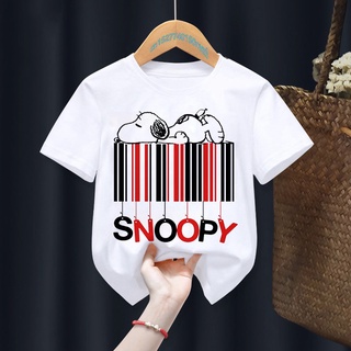 Snoopy White T-Shirt Summer Kid Clothes for Girls/Boys LOVE Casual  Cartoons Anime Fashion Harajuku