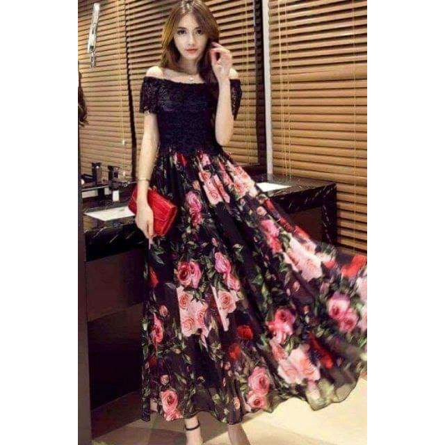 shopee floral maxi dress