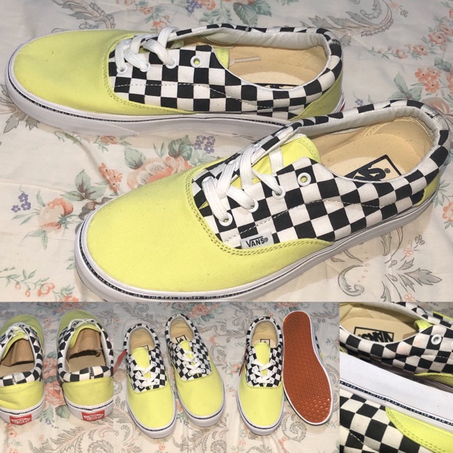checkered yellow vans