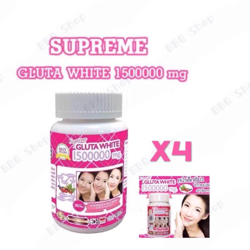 (4Bottle) Glutathione Capsules Gluta Thailand SUPREME Gluta White 1,500 ...