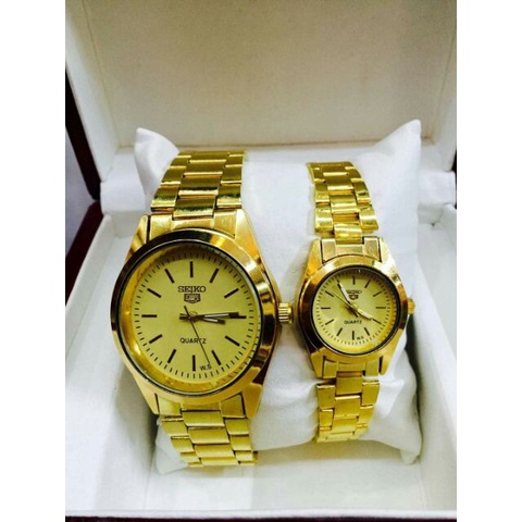 Watches✱✳◐Seiko couple watch silver at gold fashion watch | Shopee  Philippines