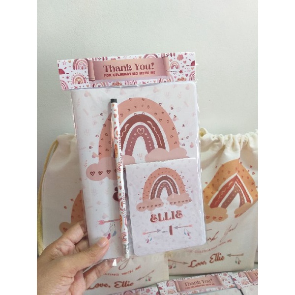 Customized Birthday Souvenirs Notepad, Minipad, and Pencil Stationery