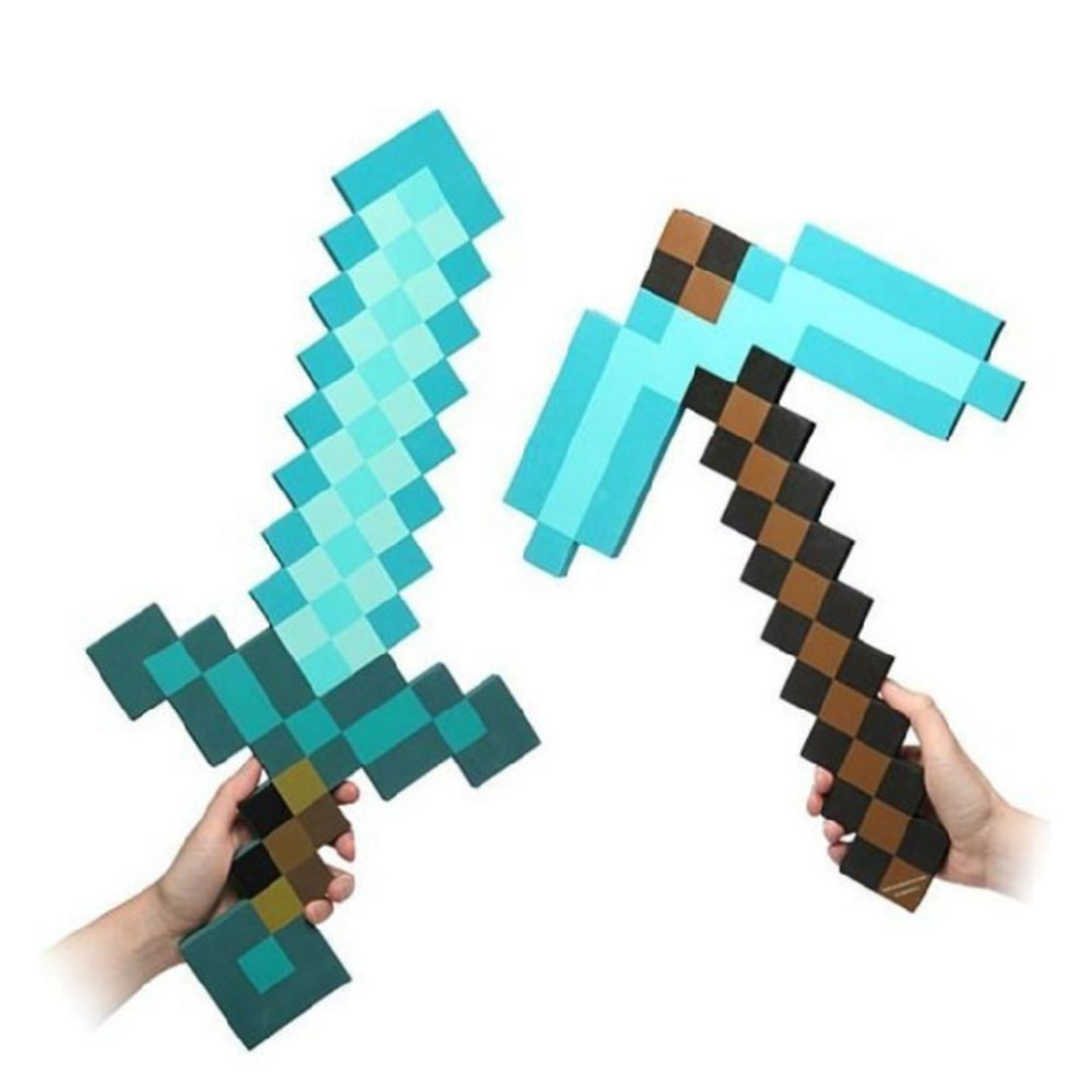 Minecraft Surrounding Model Toy Sword Pick Foam Mosaic Eva Environmental Protection Children S Toy Official Green Sword Pick Shopee Philippines