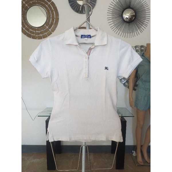 BURBERRY Blue Label White Polo Blouse Women | Shopee Philippines