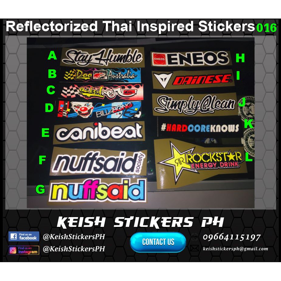 Thai Inspired Reflectorized Stickers 016 | Shopee Philippines