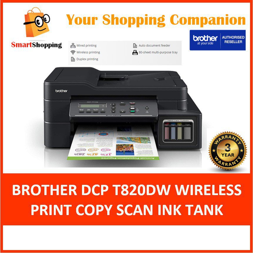 Brother Dcp T820dw Dcp-t820dw Wireless Lan Wifi Direct Mobile Ink Tank 