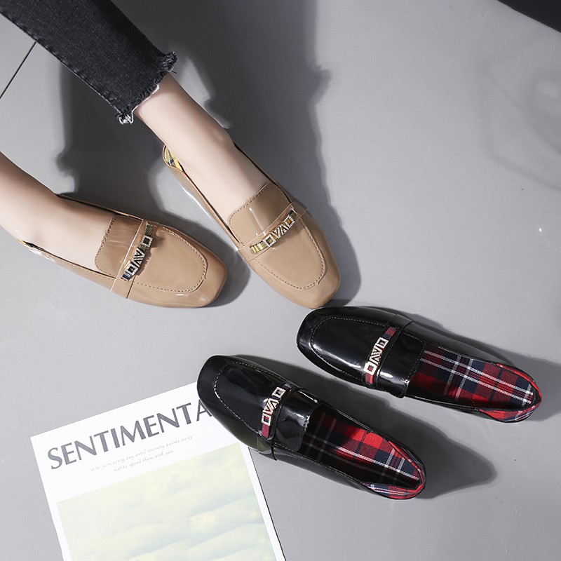 patent black loafers ladies