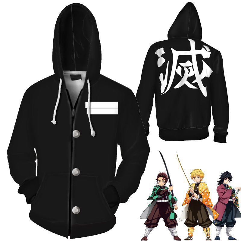 Anime Demon Slayer Kimetsu No Yaiba Zipper Hoodies Zipper Jacket Long Sleeve Cosplay Costume Shopee Philippines