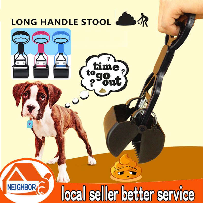 【In Stock】Handle Pet Pooper Scooper Dog Cat Waste Picker Jaw Poop Scoop