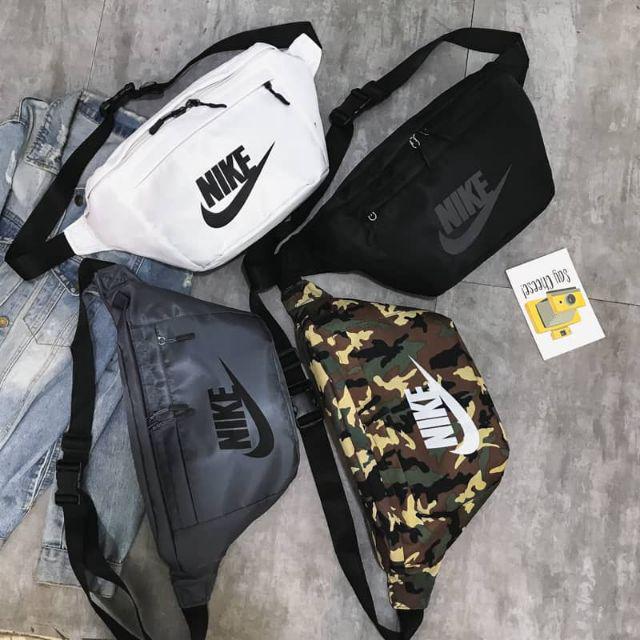 nike camo bum bag in blue