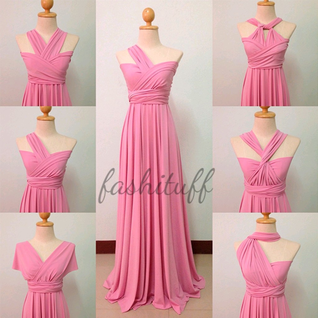 pink color maxi dress