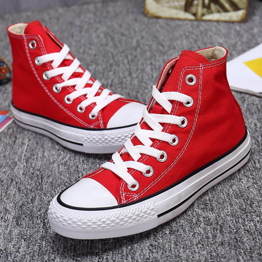converse red canvas shoes