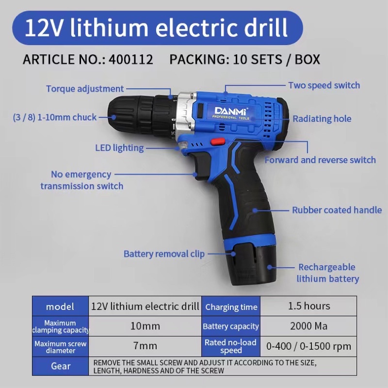 Ares COD LITHIUM-LON CORDLESS DRILL DANMI - UniTop