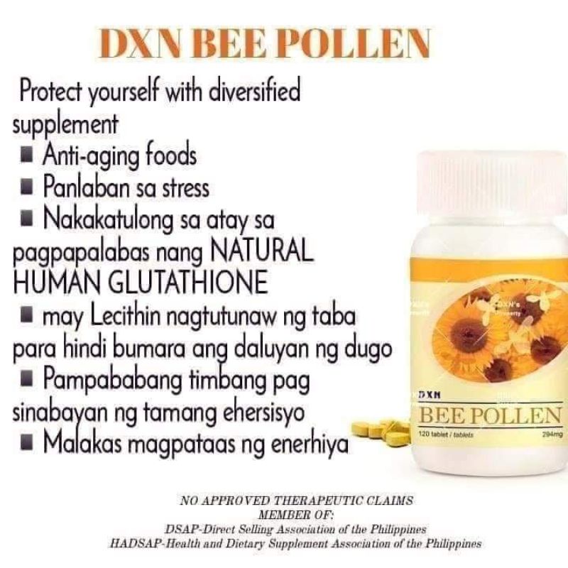 DXN BEE POLLEN 120 TABLETS 294mg AUTHENTIC | Shopee Philippines