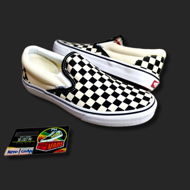 gingham slip on vans