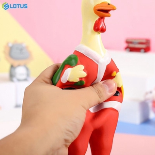 【New】 2022 Santa Claus Screaming Chicken Pets Dog Toys Squeeze Squeaky Sound Funny Toy Safety Rubber For Dogs Molar Chew Toys