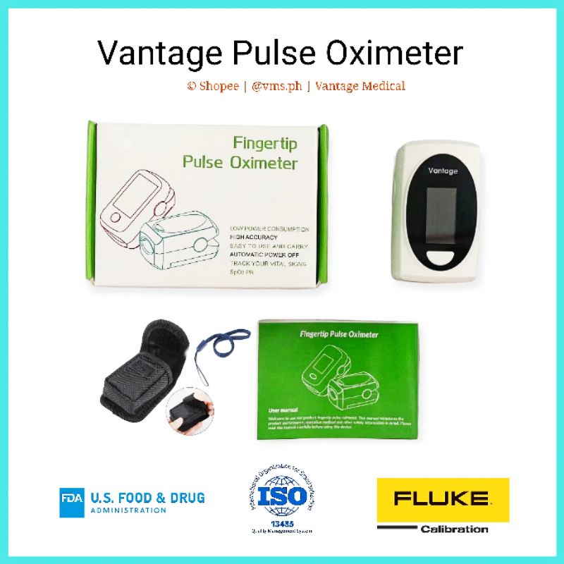 Vantage Pulse Oximeter Calibrated by Fluke Simulator USA Shopee