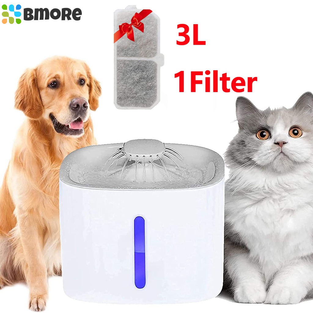 Bmore 3L Large Automatic Pet Water Fountain For Dog Cat Dispenser Led ...