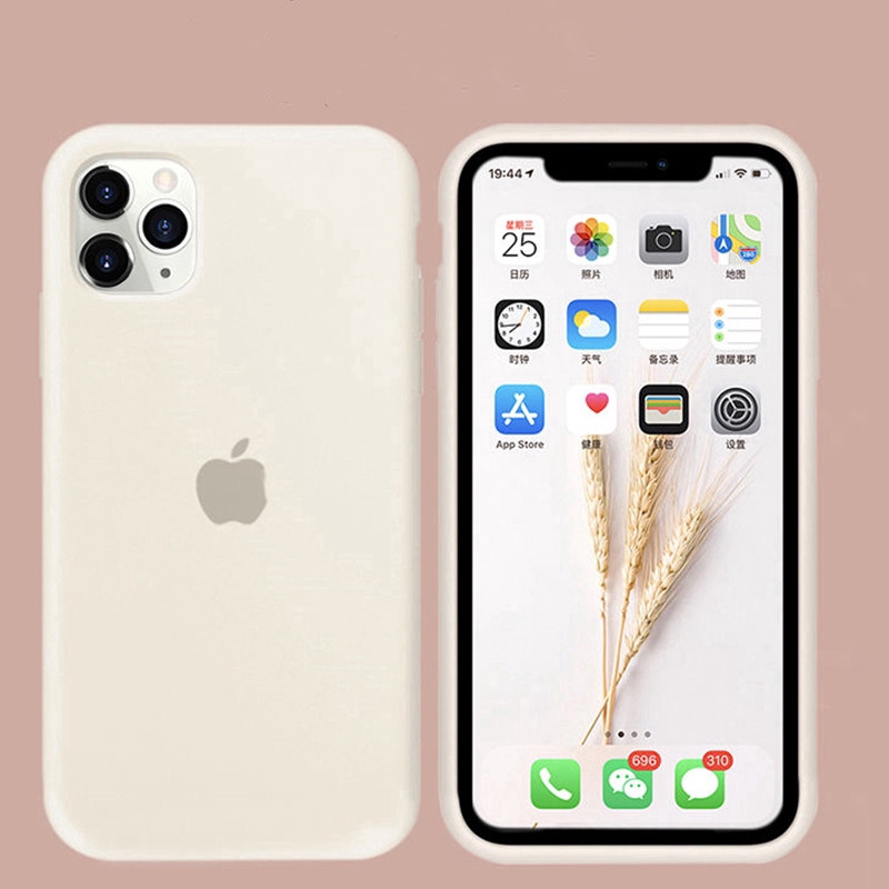 Rice White Full Coverage Iphone 11 Pro Max 7 8 Plus X Xs Max Xr 6s 6 Liquid Silicone Phone Case Shopee Philippines