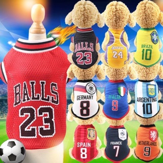 Pet City World Cup Football Dog Cat Vest Puppy Mesh Breathable Clothes Sport Sweatshirts Summer