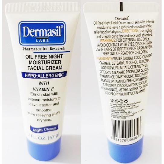 dermasil oil free night cream