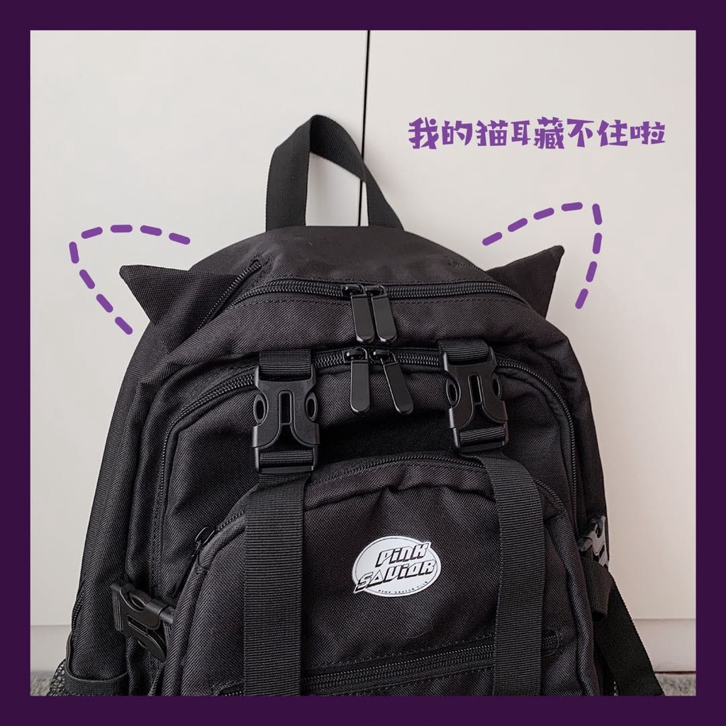 Japanese Student JK Uniform Hidden Black Cat Cute Girl Versatile Campus