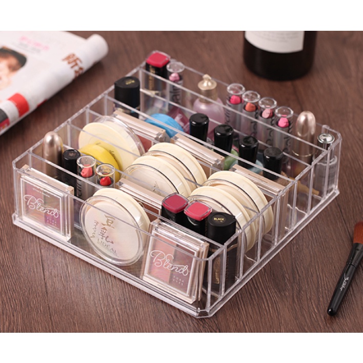 Acrylic makeup tray storage box 8 compartment makeup rack storage box Shopee Philippines