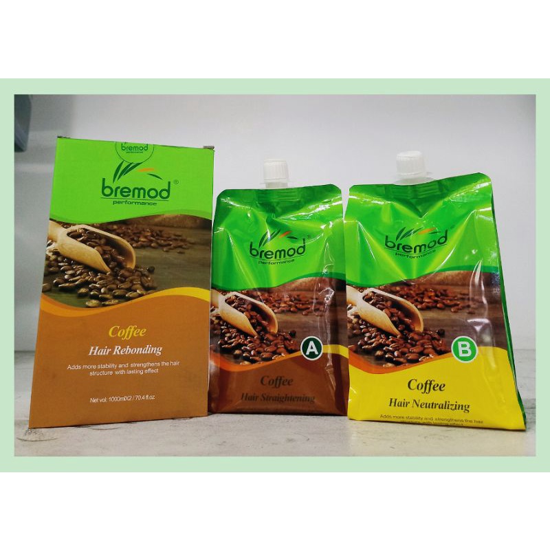 Bremod Hair Rebonding Set 1000ml Argan Oil, Coffee, Jojoba Oil Shopee
