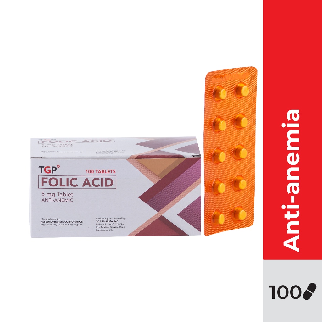 1 Box TGP Folic Acid Cap 5mg (100 tablets) | Shopee Philippines