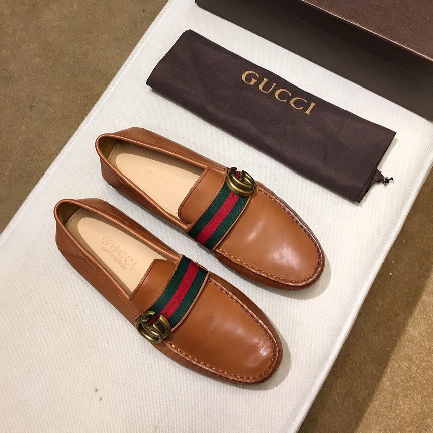 brown gucci loafers mens