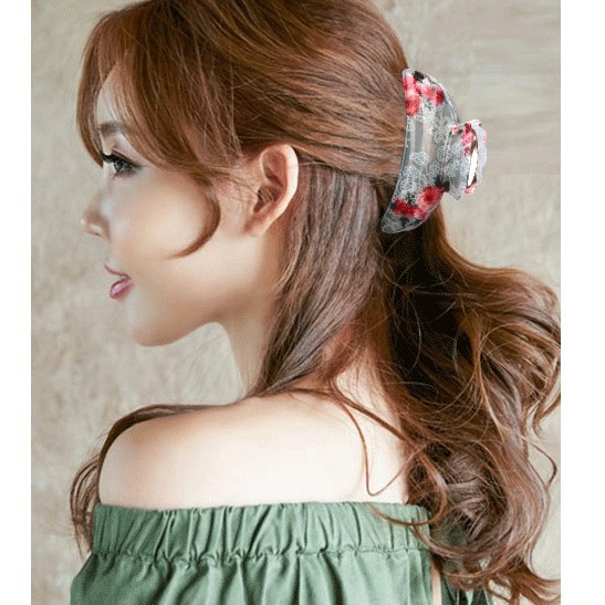 Korean headdress acrylic clip back head hair clip hair accessories top clip  medium half hair grab | Shopee Philippines