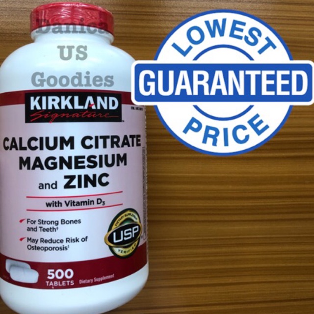 Kirkland calcium citrate magnesium and zinc 500tabs Shopee Philippines