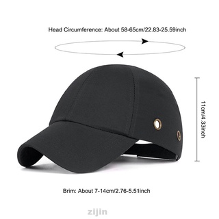 Women Men Lightweight Breathable Safety Adjustable Buckle Head Protection Baseball Bump Cap #3