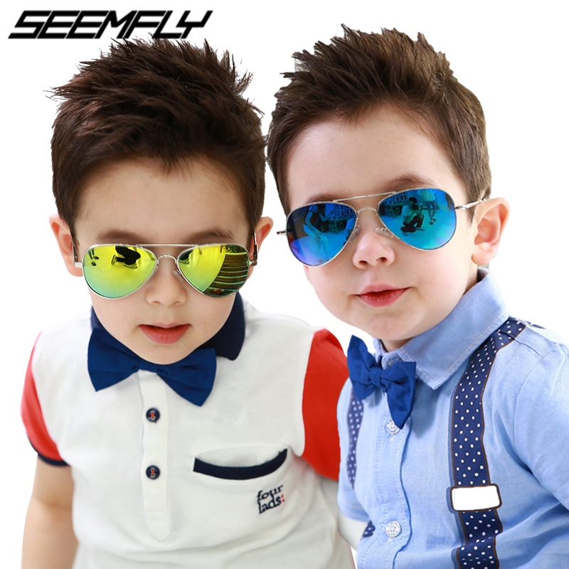 Seemfly Retro Kids Sunglasses UV400 Brand Designer 2023 Children Sun ...