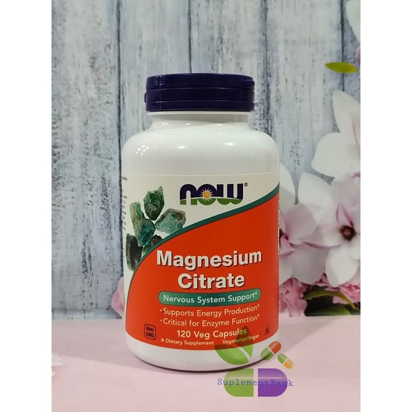 Magnesium Citrate Now / Magnesium Now Foods 120 veg capsules Shopee