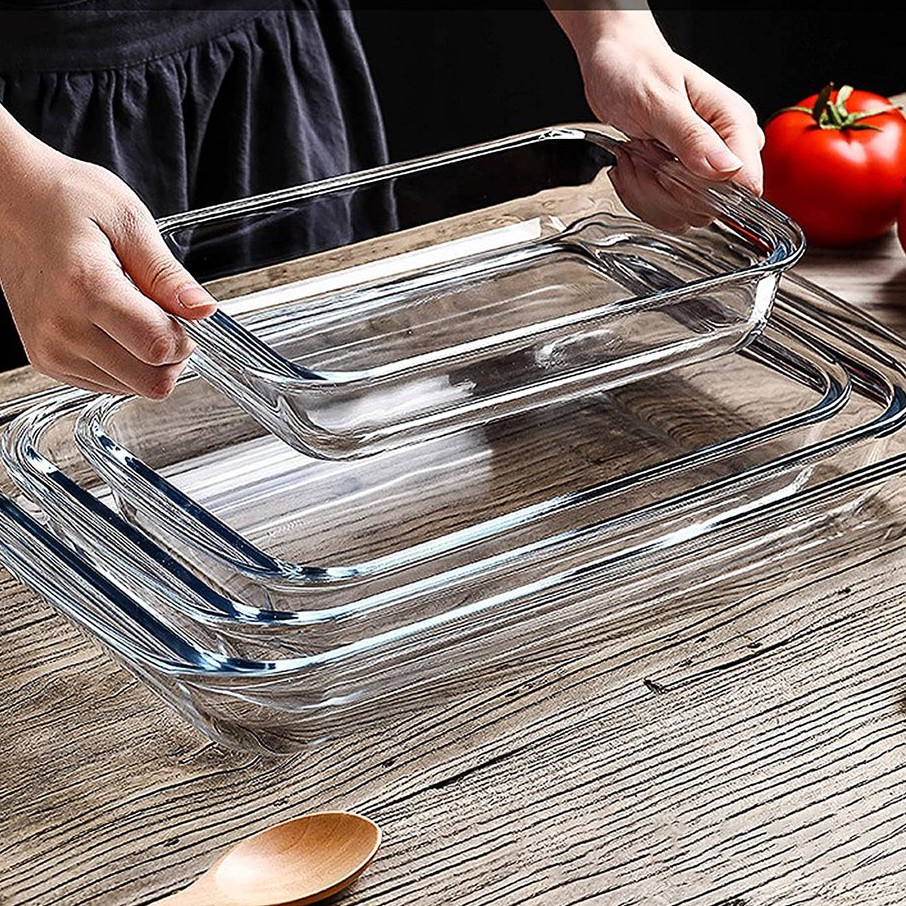 Microwaveable Glass Baking Dish Glass Pan Cooking Dish Rectangular Pan ...