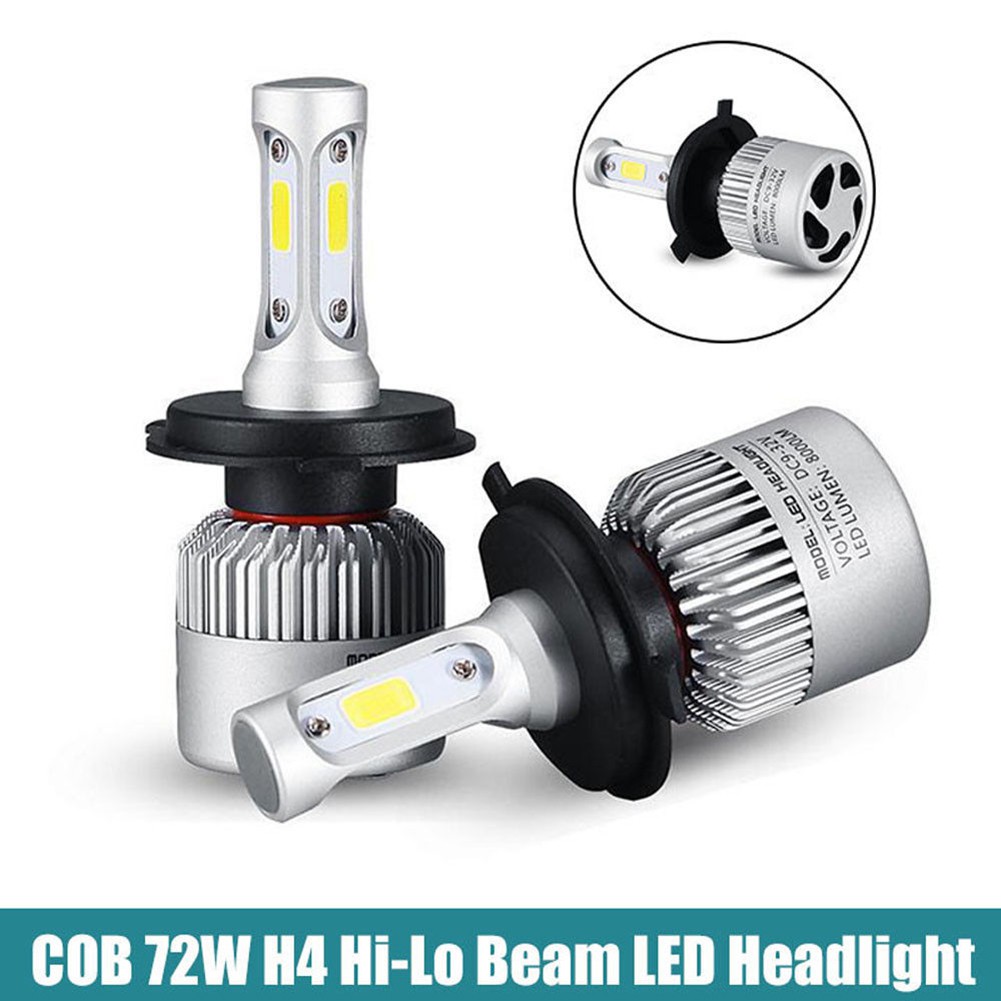 2Pcs H4 9003 HB2 Car LED Headlight Conversion Xenon Lamp | Shopee ...