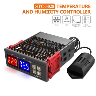 STC-3028 Dual Digital LED Humidity Temperature Controller Thermometer Thermostat Hygrometer AC 110V 220V DC 12V 24V 10A