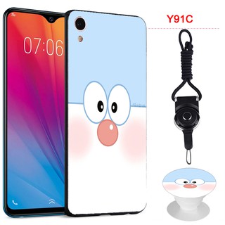 New Arrival For Vivo Y91c Vivo 1820 Cartoon Silicon Soft Case Cover With The Same Pattern Airbag Phone Bracket And A Rope Shopee Philippines